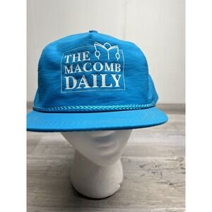 Vintage The Macomb Daily Michigan Newspaper SnapBack Hat Blue #2
